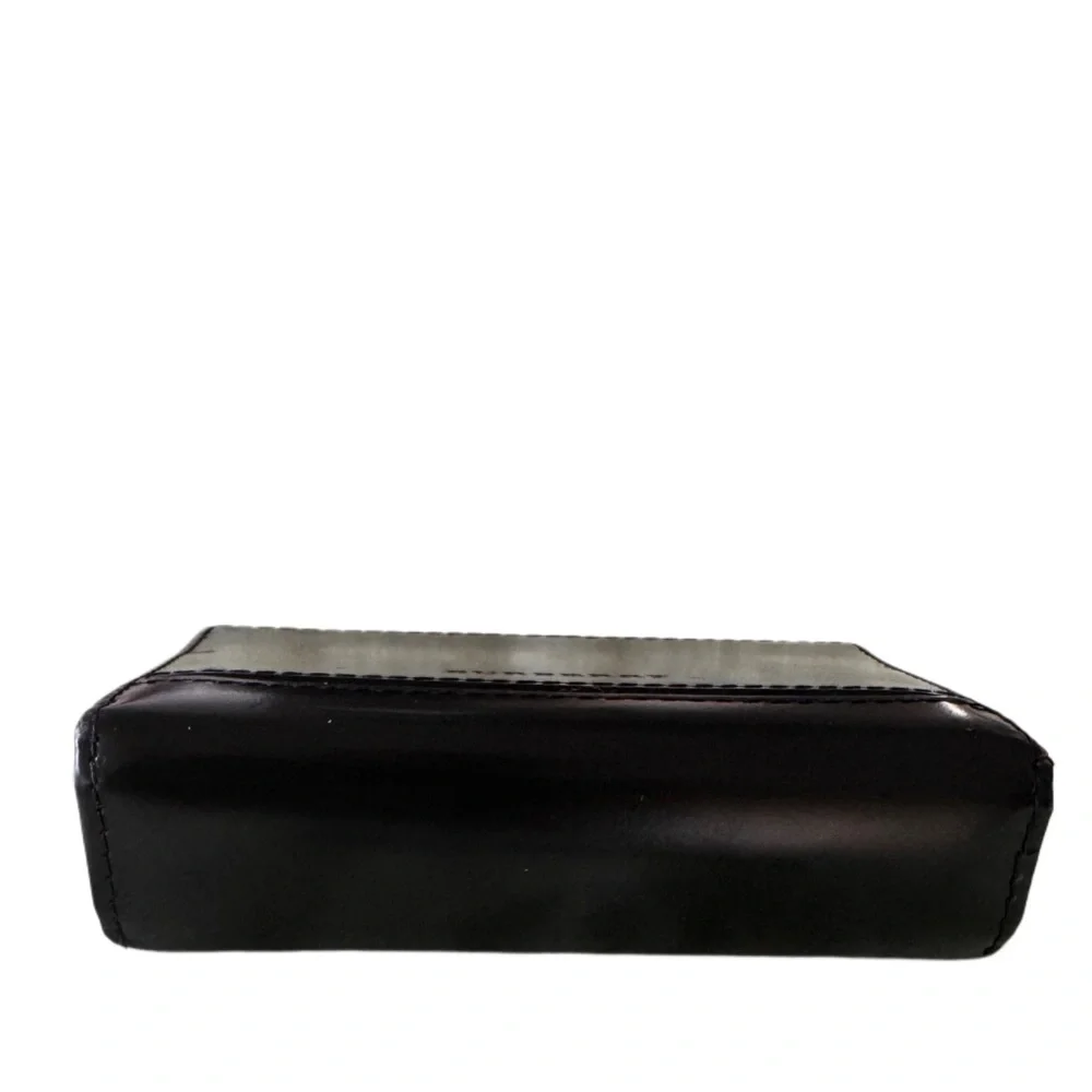 EUC Burberry Wallet Coin Purse Black Leather Novacheck Beige - Picture 5 of 7